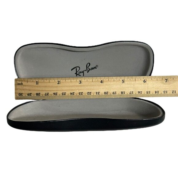 Genuine Ray Ban Hard Clamshell Eyeglasses‎ Case Black Faux Leather + Lens Cloth - Picture 11 of 12